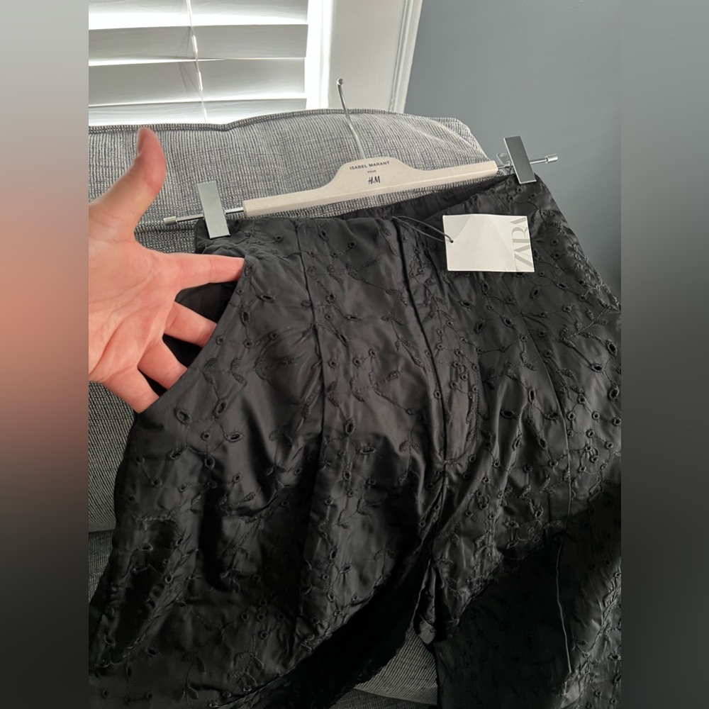 NWT: Zara Eyelet Embroidered High Waisted Pants - Picture 4 of 11